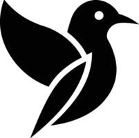 Stylized Bird Silhouette Avian Icon, Black, Flight, Wings, Design vector