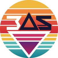 Retro Sunset Design with Triangle and EAS Logo vector