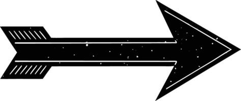 Black Arrowhead Directional Rightward Pointer Graphic Design Element vector