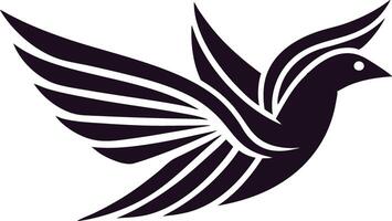 Stylized Bird Flight, Abstract Wings, Black Avian Design, Elegant Graphic vector