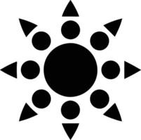 Abstract Sun Symbol Geometric Shapes, Black Circles, Triangles vector