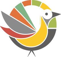 Colorful Abstract Bird Logo Design Circular, Geometric, Avian vector