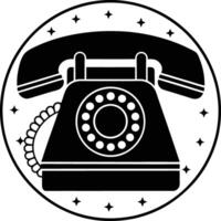 Retro Rotary Phone Vintage Communication Device Icon vector