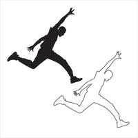 Dynamic People in Mid-Jump vector
