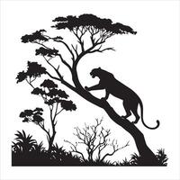 Leopard Silhouette Illustrations Editable EPS Files vector