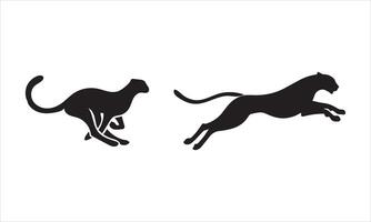 Cheetah Silhouette Illustrations Editable EPS Files vector