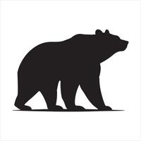 High-Quality Walking Bear Silhouettes on White vector