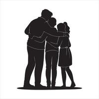 Silhouette of a Bonding Group Hug vector