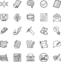 Writing Process Icons Creativity, Editing, and Publishing vector