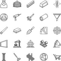 Construction Icons Tools, Materials, Structures, and Building vector