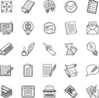 Writing Process Icons Ideas, Editing, Documents, and Creativity vector