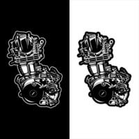 Herex motorcycle block engine vector
