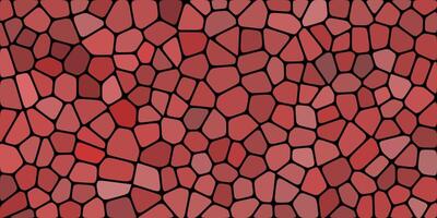 A seamless red mosaic texture with irregular polygonal shapes, resembling stained glass with varying shades of red and black outlines. vector