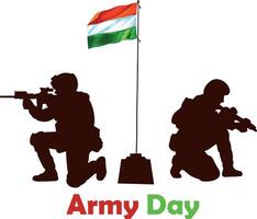 Patriotic Indian Army Day with Flag Salute. vector