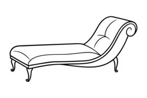 Minimalist line drawing of a chaise lounge line art design.eps vector