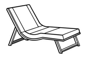 Minimalist line drawing of a lounge chair line art design.eps vector