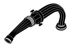 Fire Hose with Nozzles silhouette vector