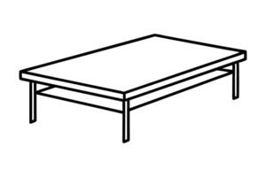 Minimalist line drawing of a coffee table line art design.eps vector