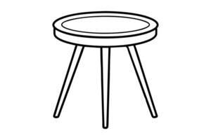 Minimalist line drawing of a side table line art design.eps vector
