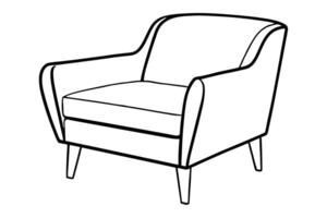 Minimalist line drawing of a modern armchair line art design.eps vector