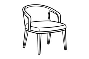Minimalist line drawing, dining chair line art design.eps vector