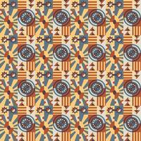 seamless pattern with abstract geometric shapes and retro-style composition. Retro elements, geometric pattern for banners, posters, textiles. vector