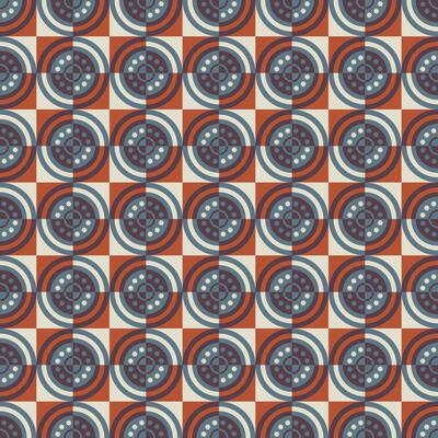 Seamless retro-style background with circles, flat illustration. A cover made of geometric shapes for web design, tiles, ceramics, covers, wrapping paper, textiles.