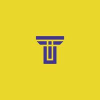 Modern and trendy letter T initials logo icon design template elements vector