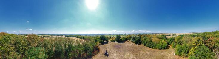 View over rural landscape from the Wartberg near Magdeburg in Germany photo