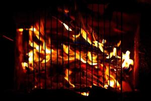 Barbecue grill on a masoned stove seen from above photo