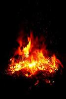 Dark detail shot of fire and glow photo