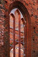 Window detail of church ruin in Germany photo