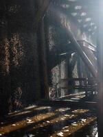 Salty brine dripping from graduation towers in Bad Salzelmen, Germany photo