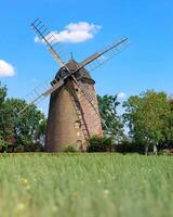 Historic smock mill near Schnarsleben in Germany photo