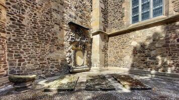 Medieval tombs by the church St. Sebastian in Magdeburg, Germany photo