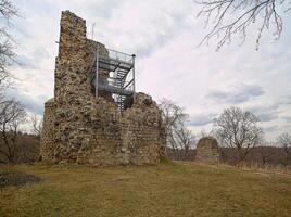Lookout tower at the castle ruin Lauenburg in Saxony-Anhalt, Germany photo