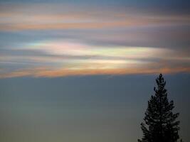 Polar stratospheric clouds PSCs on evening sky photo