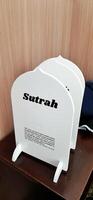 White board sutrah used for the barrier of people praying on the carpet of the mosque photo