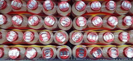Fresh drink Yakult on display for sale at the naga swalayan supermarket. Jakarta, Indonesia - December 24 2024 photo