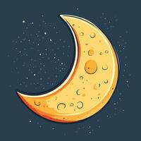 Cartoon New Moon Icon with No Shadow vector