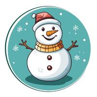 Cartoon Snowman Icon With No Shadow vector