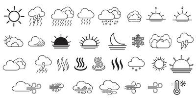 Modern Flat Weather Icon Set for Apps, Websites, and Creative Projects vector