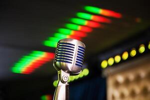 retro microphone at concert photo