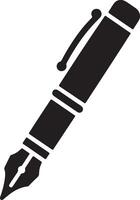 Black and white pen icon on a white background vector