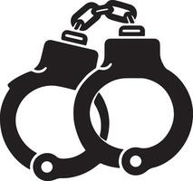 Handcuffs icon on white background vector