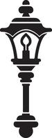 A black and white illustration of a lamp post vector