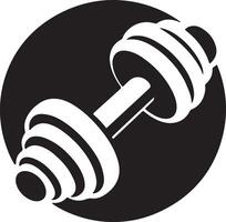 Dumbbell icon in black and white on a white background vector