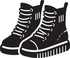 Black boots with laces on the bottom vector