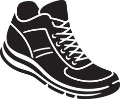 A black and white silhouette of a shoe vector