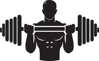 A silhouette of a man lifting a barbell vector
